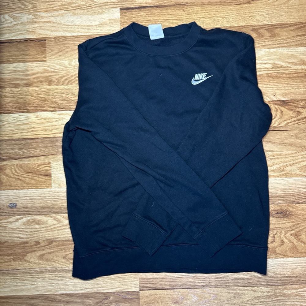 Nike Black Crewneck Sweater Iconic Swoosh Design